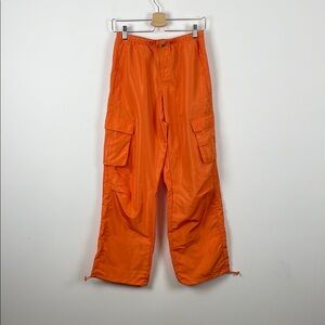 Emerson Lang Parachute Gorpcore Windbreaker Bright Orange Cargo Pants Women's S